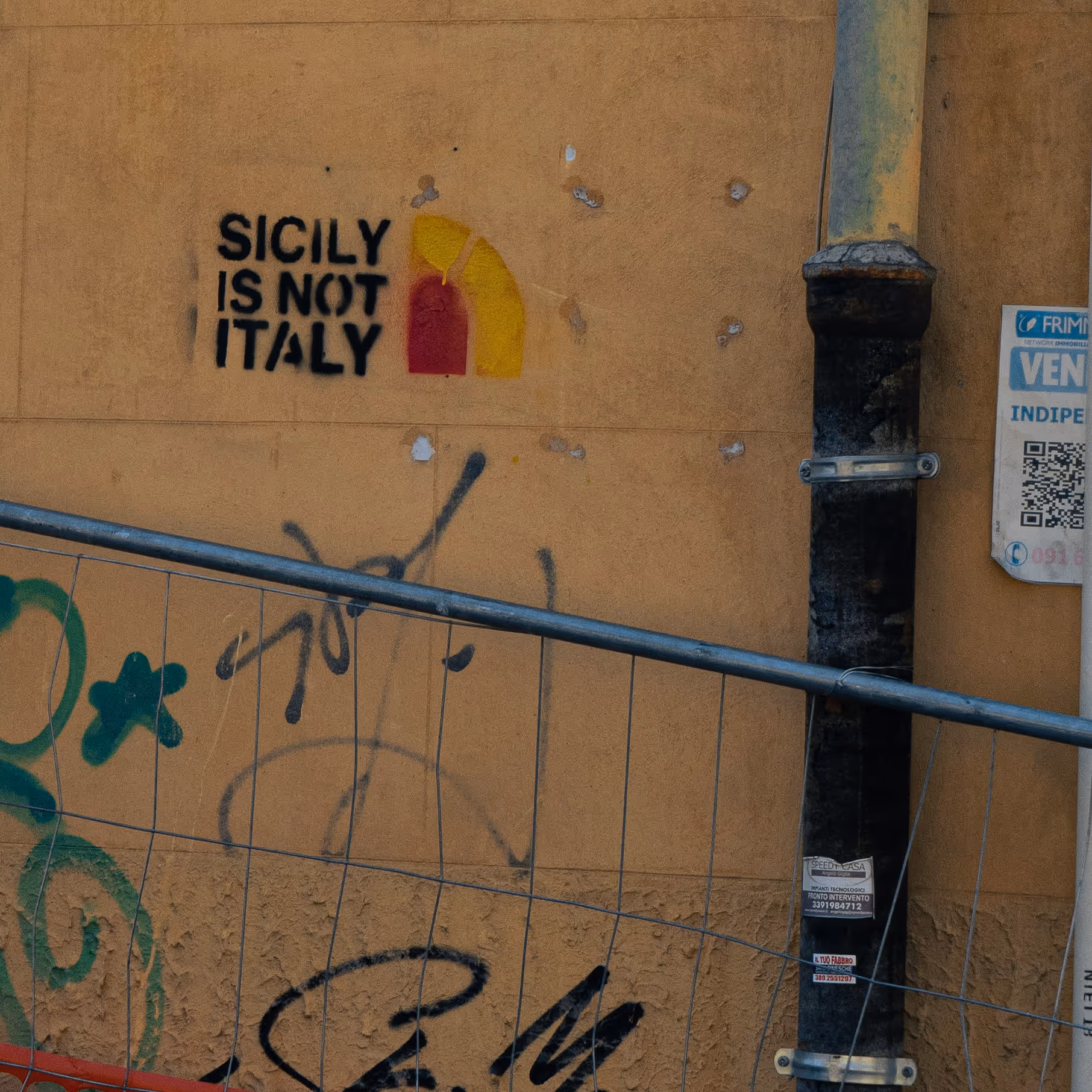 Graffiti that reads "Sicily is not Italy"
