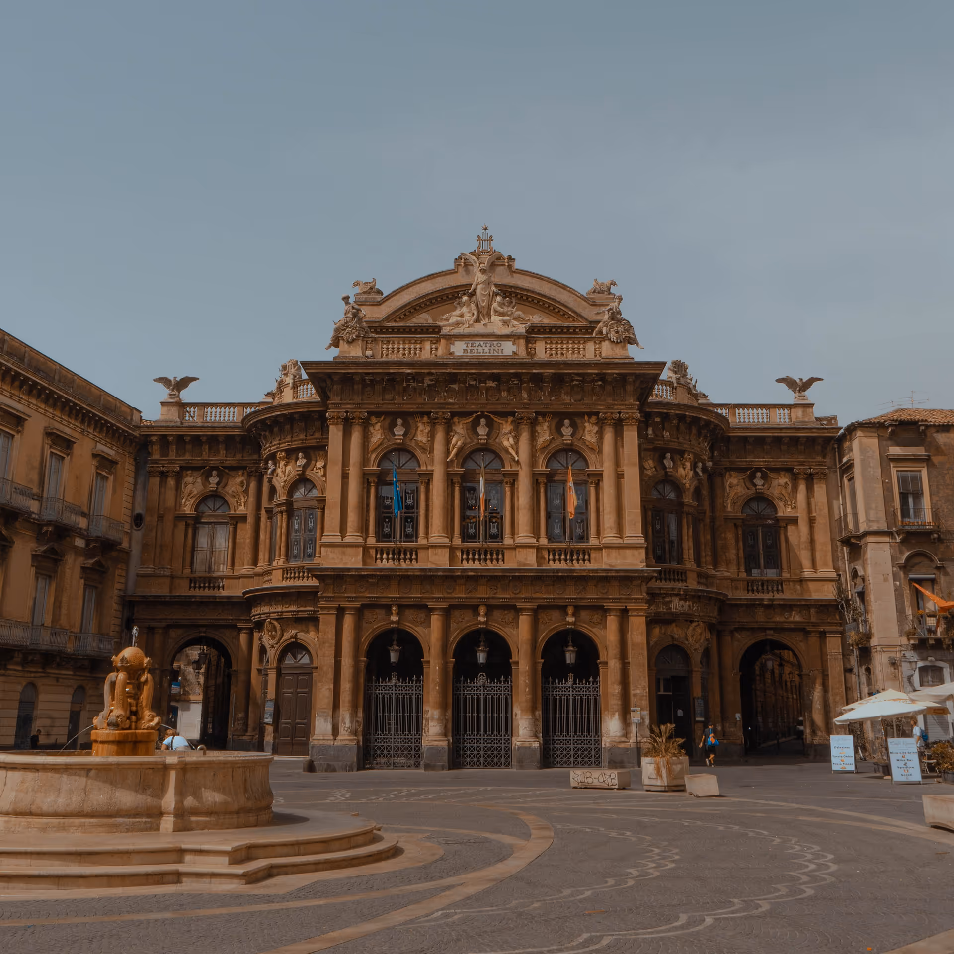 Clear blue sky with an old building filling the image